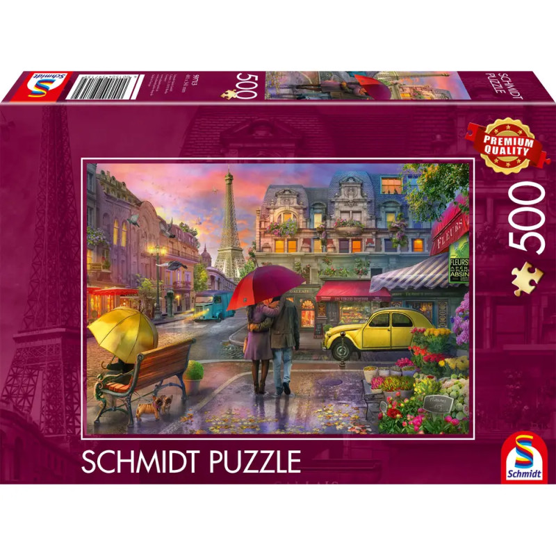Schmidt Spiele Puzzle Regenzauber in Paris – 500 Teile, romantische Atmosphäre