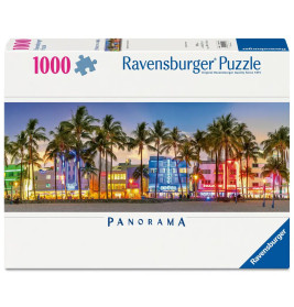 Ravensburger Panorama Puzzle Nachtlichter am Ocean Drive Miami - 1000 Teile Puzzle (12001710)