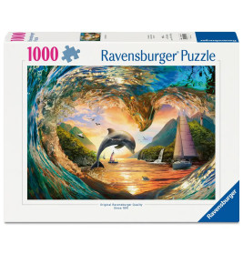 Ravensburger Puzzle Sprung in den Sonnenuntergang (1000 Teile) – Farbintensive Puzzlemotive (12001711)