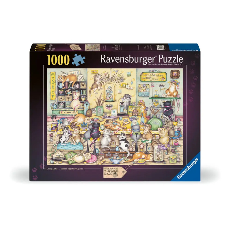 Ravensburger Puzzle 'Crazy Cats' (1000 Teile) – Humorvolle Katzenmotive für Puzzle-Fans (12001755)
