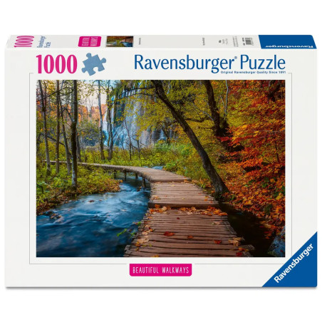 Ravensburger Puzzle Herbstlicher Waldweg – 1000 Teile | Farbpracht des Herbstes ab 14 J.
