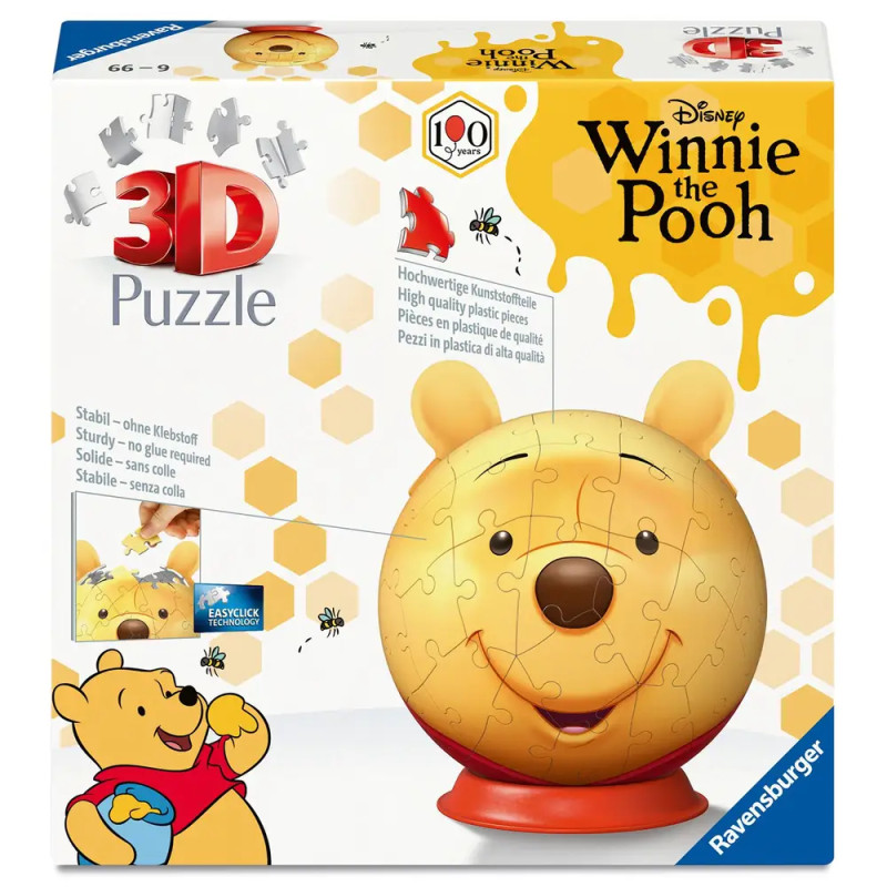 Ravensburger 3D Puzzle-Ball Disney Winnie Puuh – 72 Teile für Fans