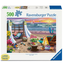Ravensburger Puzzle Die Oase am Strand – 500 Teile Urlaubsmotiv ab 12 Jahren