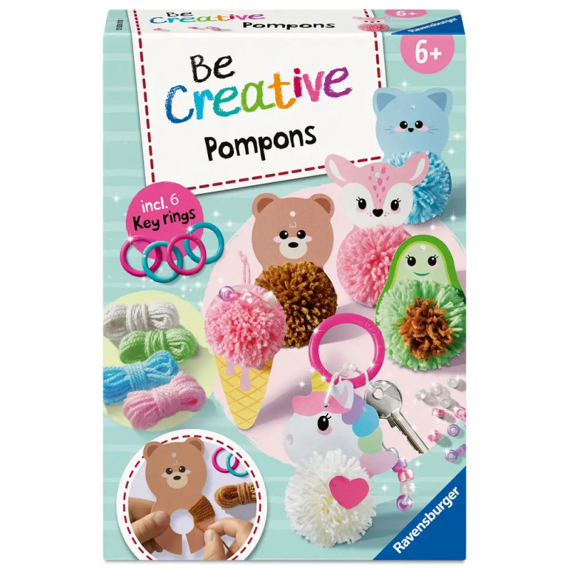 Ravensburger BeCreative Midi Pompons Kawaii – Bastelset für Kinder ab 6 Jahren 12028010