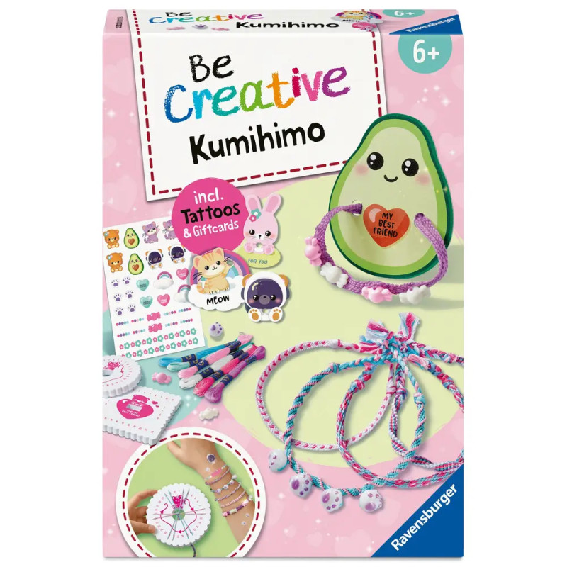 Ravensburger BeCreative Midi Kumihimo Freundschaftsbändchen Set für Kinder ab 8 Jahren 12028011