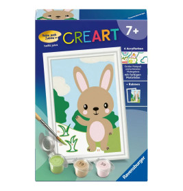 Ravensburger CreArt Malen nach Zahlen Kinder – Süßer Hase | Ab 7 Jahren