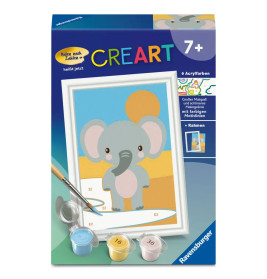 Ravensburger CreArt Malen nach Zahlen Kinder – Süßer Elefant | Ab 7 Jahren