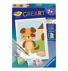 Ravensburger CreArt Malen nach Zahlen Kinder – Süßer Hund Motiv | Ab 7 Jahren