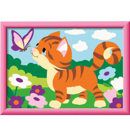 Ravensburger CreArt Malen nach Zahlen für Kinder – Kätzchen im Garten ab 7 J.