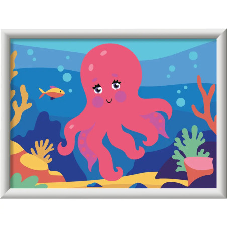 Ravensburger CreArt Malen nach Zahlen für Kinder – Neon Oktopus leuchtend ab 7 J.