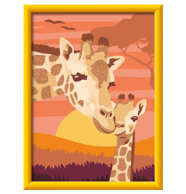 Ravensburger CreArt Malen nach Zahlen für Kinder – Giraffe mit Baby ab 7 J.