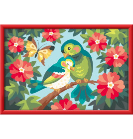 Ravensburger CreArt Malen nach Zahlen für Kinder – Bunte Vögel Motiv ab 7 J.