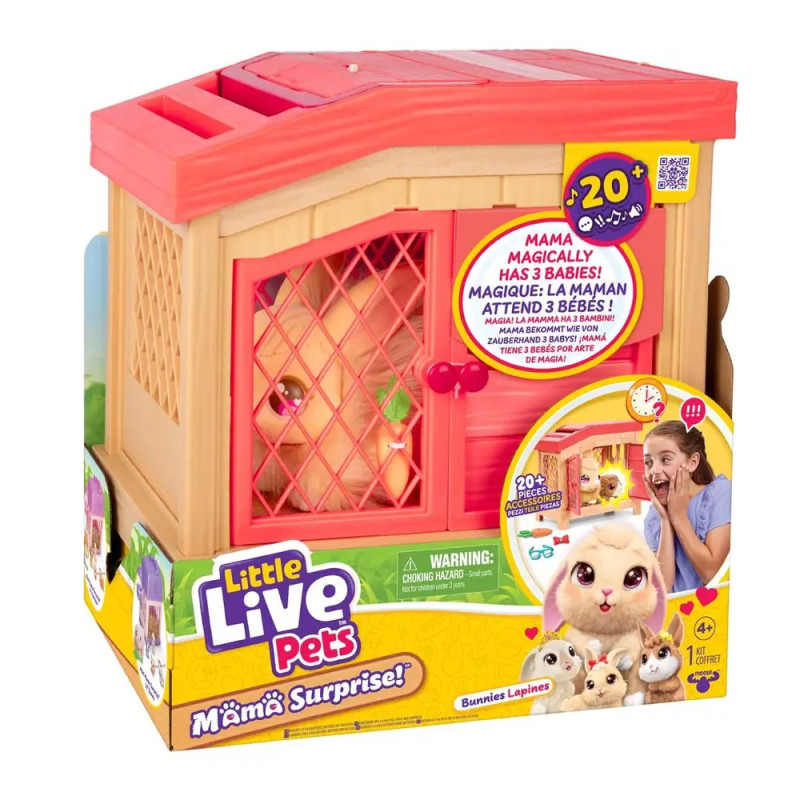 Moose Little Live Pets Mama Surprise Bunny Spielset: Interaktive Hasen-Mama mit Überraschungsbabys
