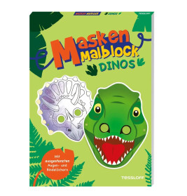 TESSLOFF Masken-Malblock Dinos – 12 Masken zum Ausmalen & Basteln ab 4 J.