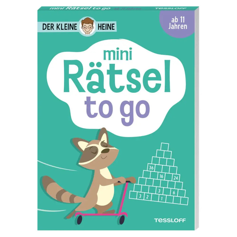 TESSLOFF Rätselblock 'Der kleine Heine' Mini-Format ab 11 J. – Sudoku, Kreuzworträtsel & mehr für unterwegs