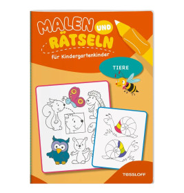 TESSLOFF Malen und Rätseln für Kinder: Tiere | Lern- & Malbuch ab 3 Jahren | Feinmotorik & Spaß