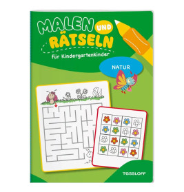 TESSLOFF Malen & Rätseln Natur für Kindergartenkinder ab 3 Jahren - Fördert Konzentration und Feinmotorik