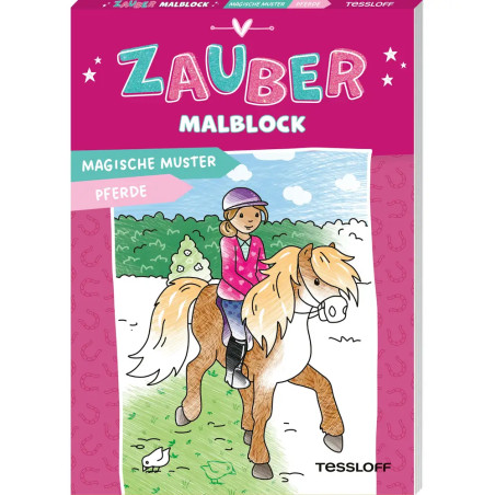 TESSLOFF Zaubermalblock 'Magische Muster Pferde' – Verborgene Details beim Ausmalen!