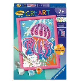 Ravensburger CreArt Malen nach Zahlen für Kinder – Farbenfrohe Qualle ab 9 Jahren