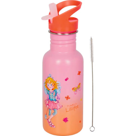 Coppenrath Verlag Prinzessin Lillifee Edelstahlflasche 0,5L. Nachhaltig, robust, inkl. Bürste. EAN 4029753228444