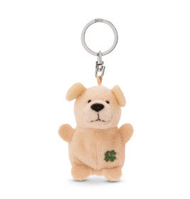 Schlüsselanhänger Hund beige mit Kleebla