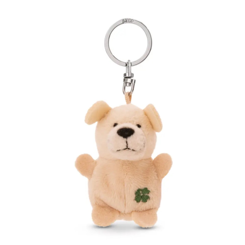 Schlüsselanhänger Hund beige mit Kleebla