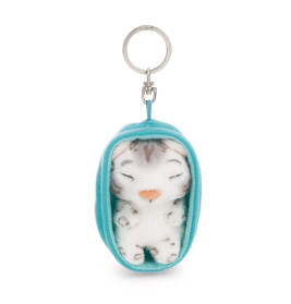 NICI Schlüsselanhänger Sleeping Pets Schneeleopard – Stilvoller Plüsch-Begleiter für Schlüssel & Tasche