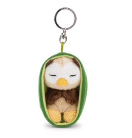 NICI Schlüsselanhänger Sleeping Pets Eule 8cm grün – Süßer Plüsch-Vogel Anhänger