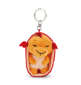NICI Schlüsselanhänger Sleeping Pets Drache orange – Entzückender Plüsch-Anhänger | Geschenkidee