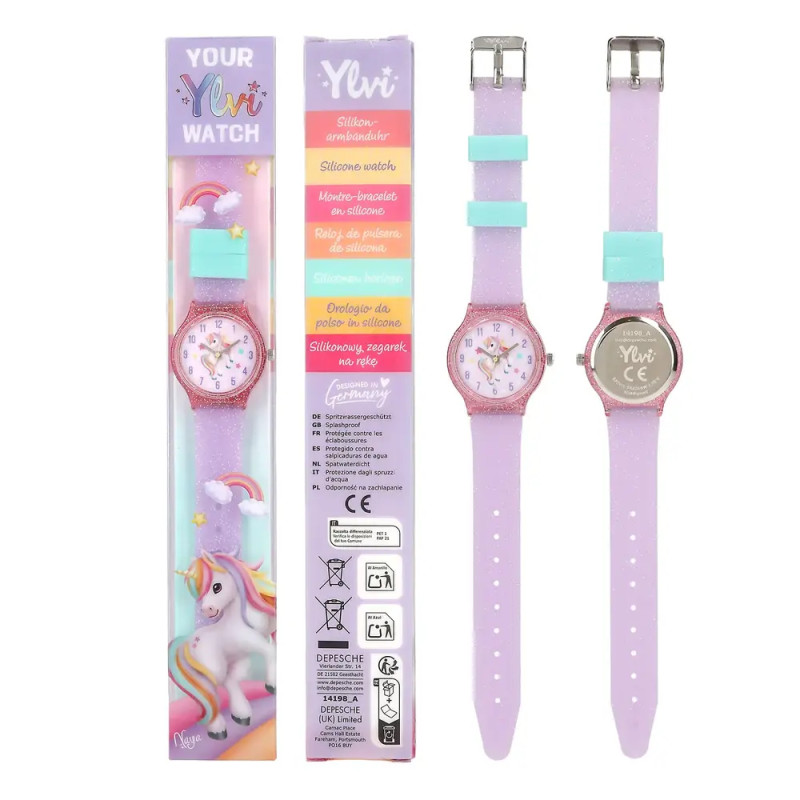 Depesche Ylvi Silikon Armbanduhr | Bequem & Robust | Für magic Einhorn Looks!