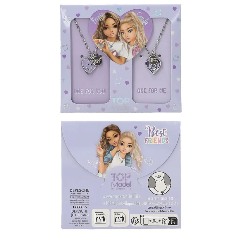 Depesche TOPModel BFF Ketten Set – Freundschaftsketten für Mädchen (2 Schmuckketten)