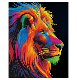 Diamond Painting Neon Löwe