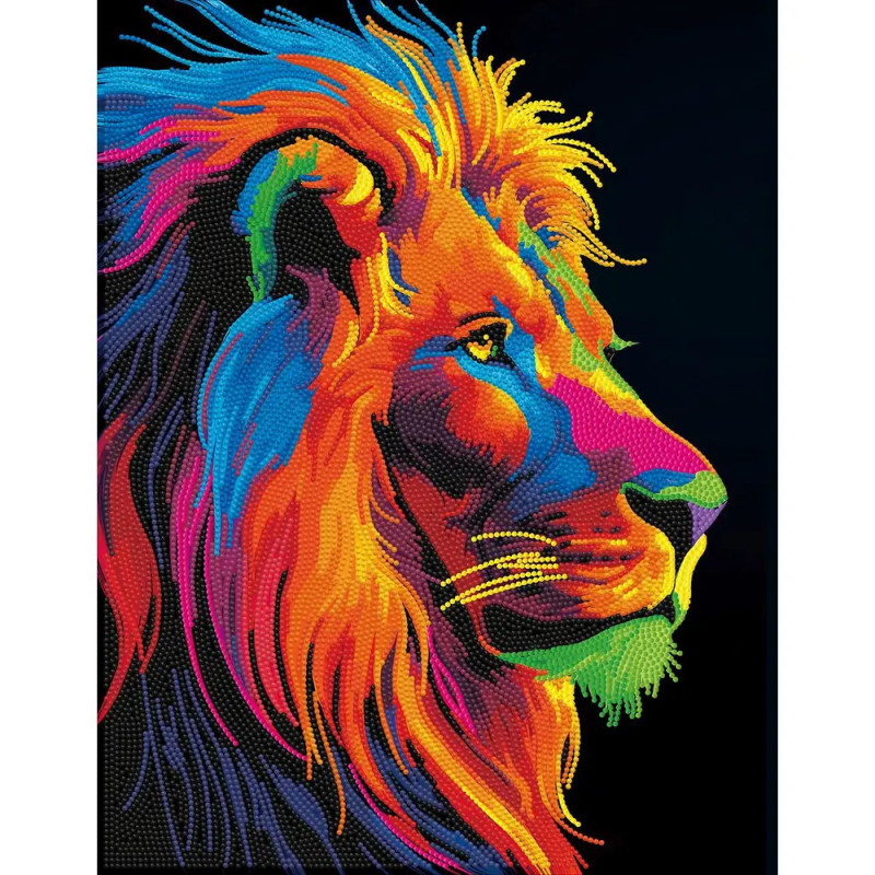 Diamond Painting Neon Löwe