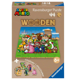 Ravensburger WOODEN Kids Puzzle 12004086 - Super Mario - 44 Teile Kontur-Holzpuzzle mit stabilen, in