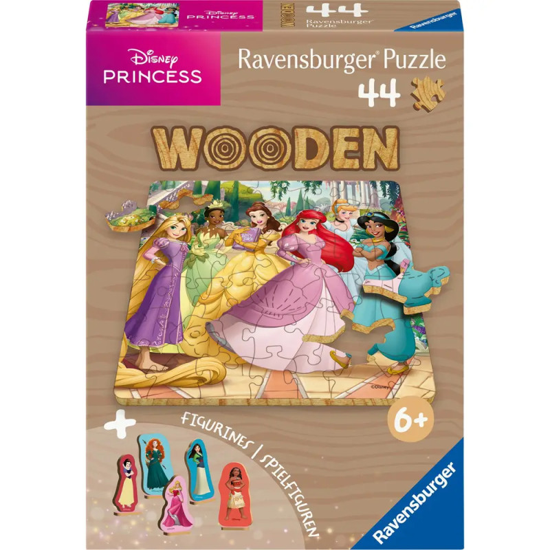 Ravensburger WOODEN Kids Puzzle 12004087 - Disney Princess - 44 Teile Kontur-Holzpuzzle mit stabilen