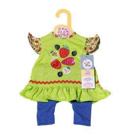 Zapf Dolly Moda Shirt + Leggings Erdbeeren (43cm Puppen) – Süßes Outfit für Spielspaß, leicht anziehbar