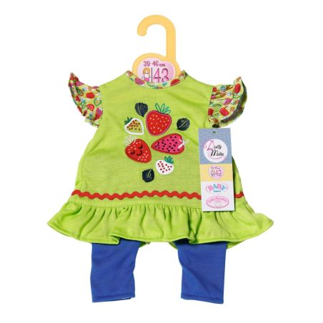 Zapf Dolly Moda Shirt + Leggings Erdbeeren (43cm Puppen) – Süßes Outfit für Spielspaß, leicht anziehbar
