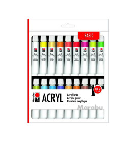 Acrylfarbe basic Set, 12ml, 18-teil