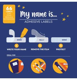 My name is ... Set mit selbstk lebenden Etiketten - Space
