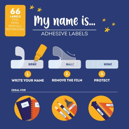 My name is ... Set mit selbstk lebenden Etiketten - Space