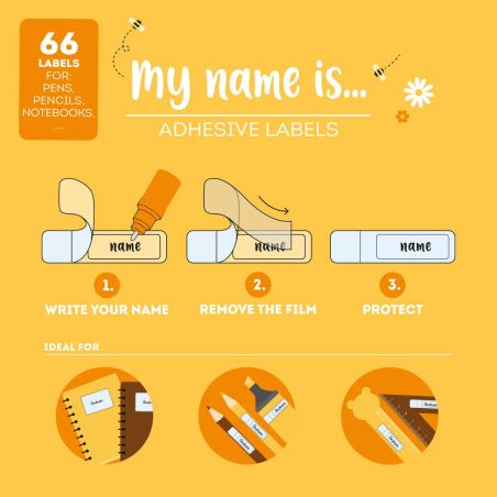 My name is ... Set mit selbstk lebenden Etiketten - Teddy Bea