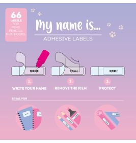 My name is ... Set mit selbstk lebenden Etiketten - Kitty