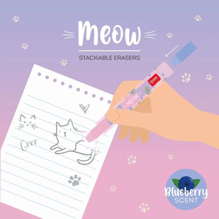 Stapelbare Radiergummis - Meow Kitty