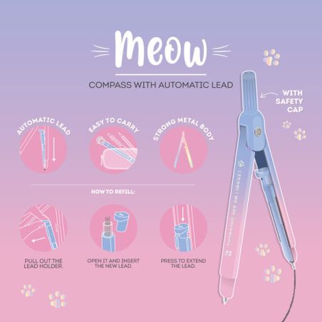 Meow Zirkel mit automatischer Mine - Kitty