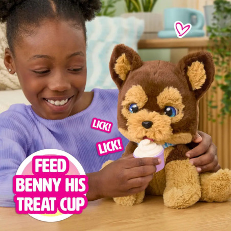 FurReal Benny the Kiss & Cudd – Interaktives Kuscheltier Tier zum Liebhaben