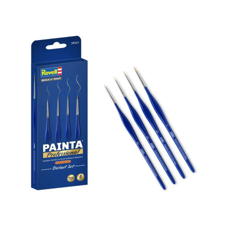 PAINTA Professional - Detail Set / 4 Pack, Synthetische Pinsel, Größe 5/0, 4/0, 3/0, 0