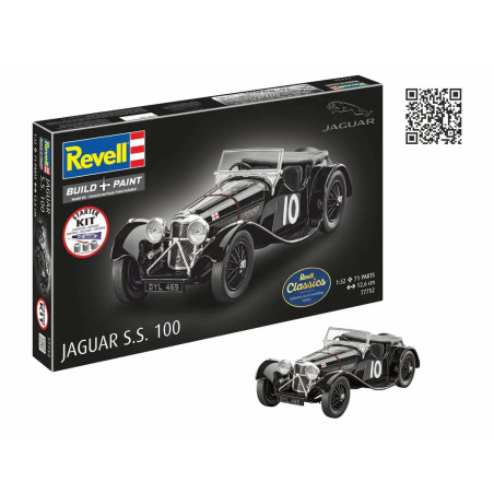 Starter Kit Jaguar SS 100, Revell Modellbausatz mit Basiszubehör