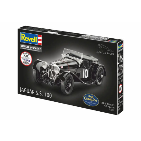Starter Kit Jaguar SS 100, Revell Modellbausatz mit Basiszubehör