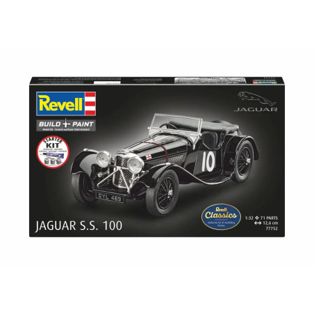 Starter Kit Jaguar SS 100, Revell Modellbausatz mit Basiszubehör