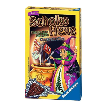 Ravensburger 23082 - Schoko Hexe , Mitbringspiel für 2-6 Spieler, Kartenspiel ab 6 Jahren, kompaktes